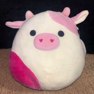 8 inch pink and white cow named Caedyn!